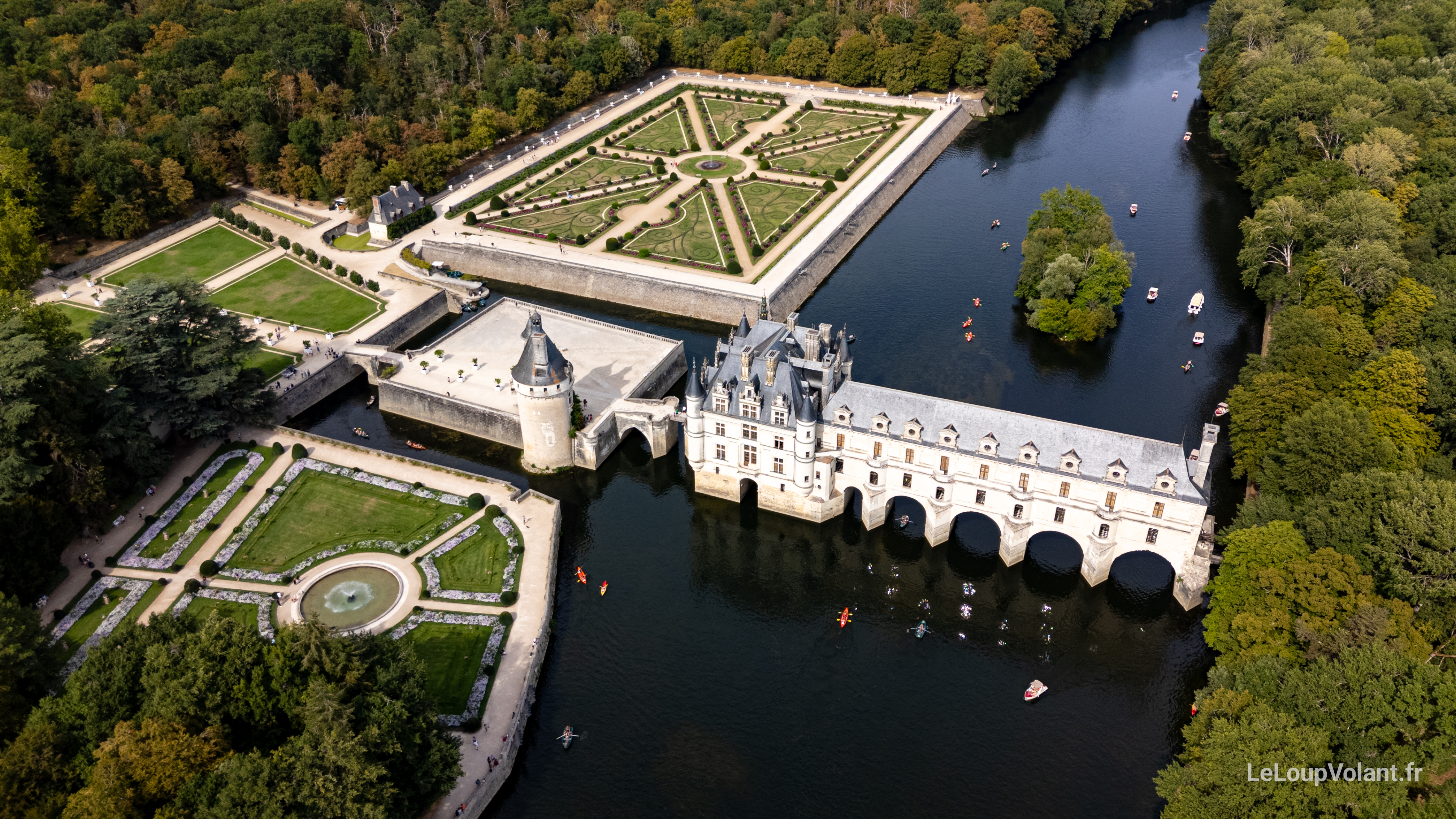 Château de Chenonceau vue du ciel